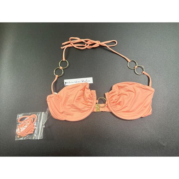 Monica Hansen Beachwear NWT‎ Icon Underwire Bikini Top in Coral Medium MSRP $190 - Picture 3 of 4